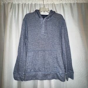 Converse All Star Gray hooded sweatshirt w button neck. Size Medium. GUC